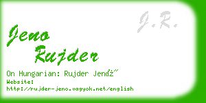 jeno rujder business card